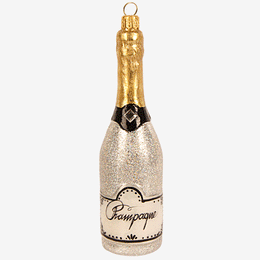 Silver Champagne Bottle Ornament