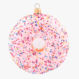 Pink Donut with Sprinkles Ornament