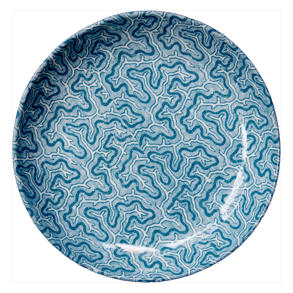 Blue Coral Soup Plate