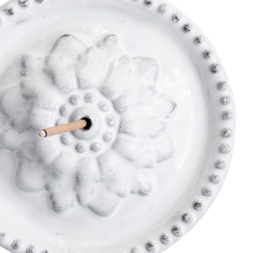 Emilie Incense Holder on Pearled Saucer