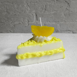 Torta Limone Lemon Cake Slice Candle