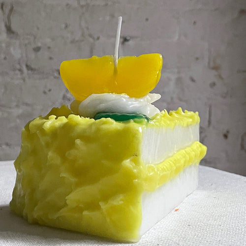 Torta Limone Lemon Cake Slice Candle