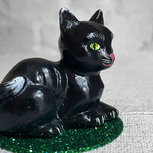 Papier Mâché Small Black Cat