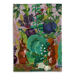 Rabbits in the Cabbage Patch Tea Towel