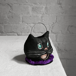 Mischievous Cat Bucket in Purple