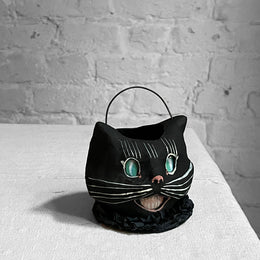 Mischievous Cat Candy Bucket in Black