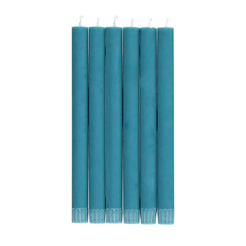 Set of 6 Candles in Petrol Blue